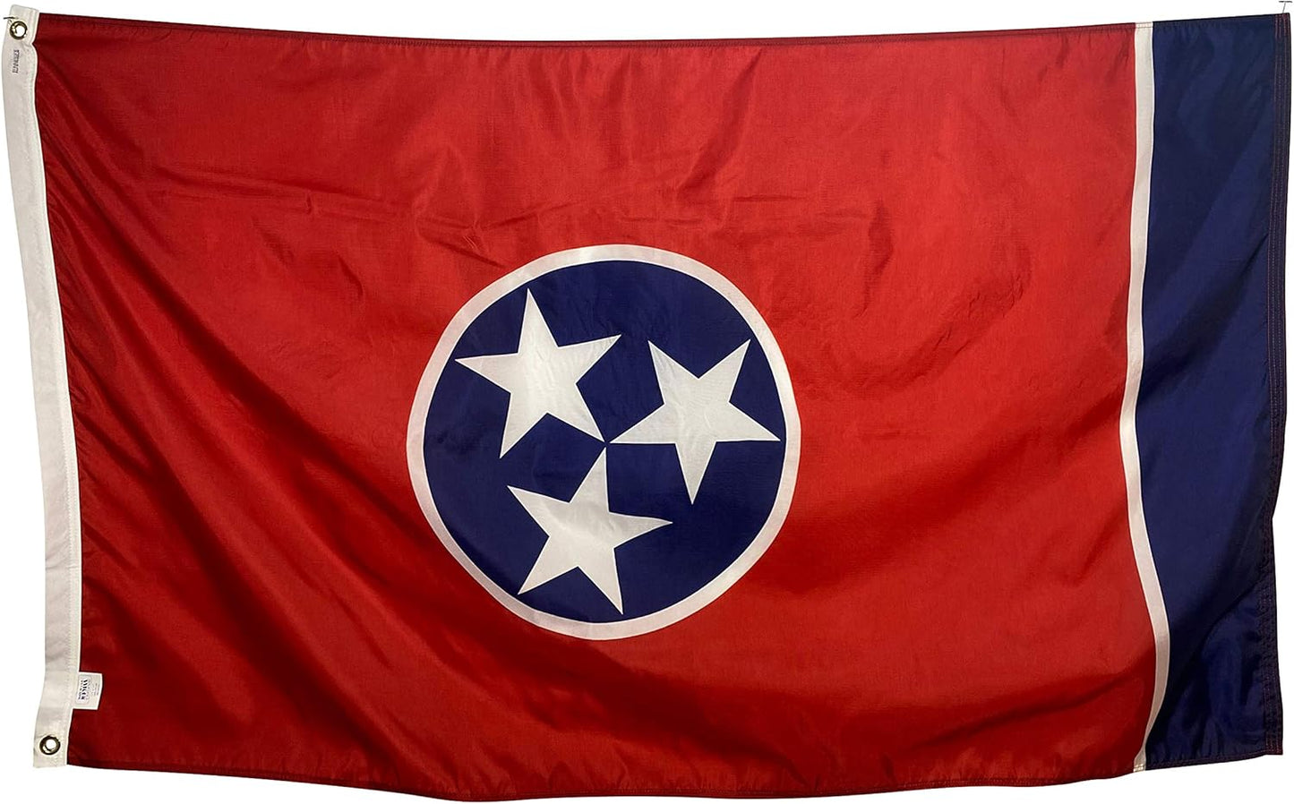 12X18" Tennessee Boat Flag - All Weather Nylon & Reinforced Fly End Stitching - Made in USA (12X18")
