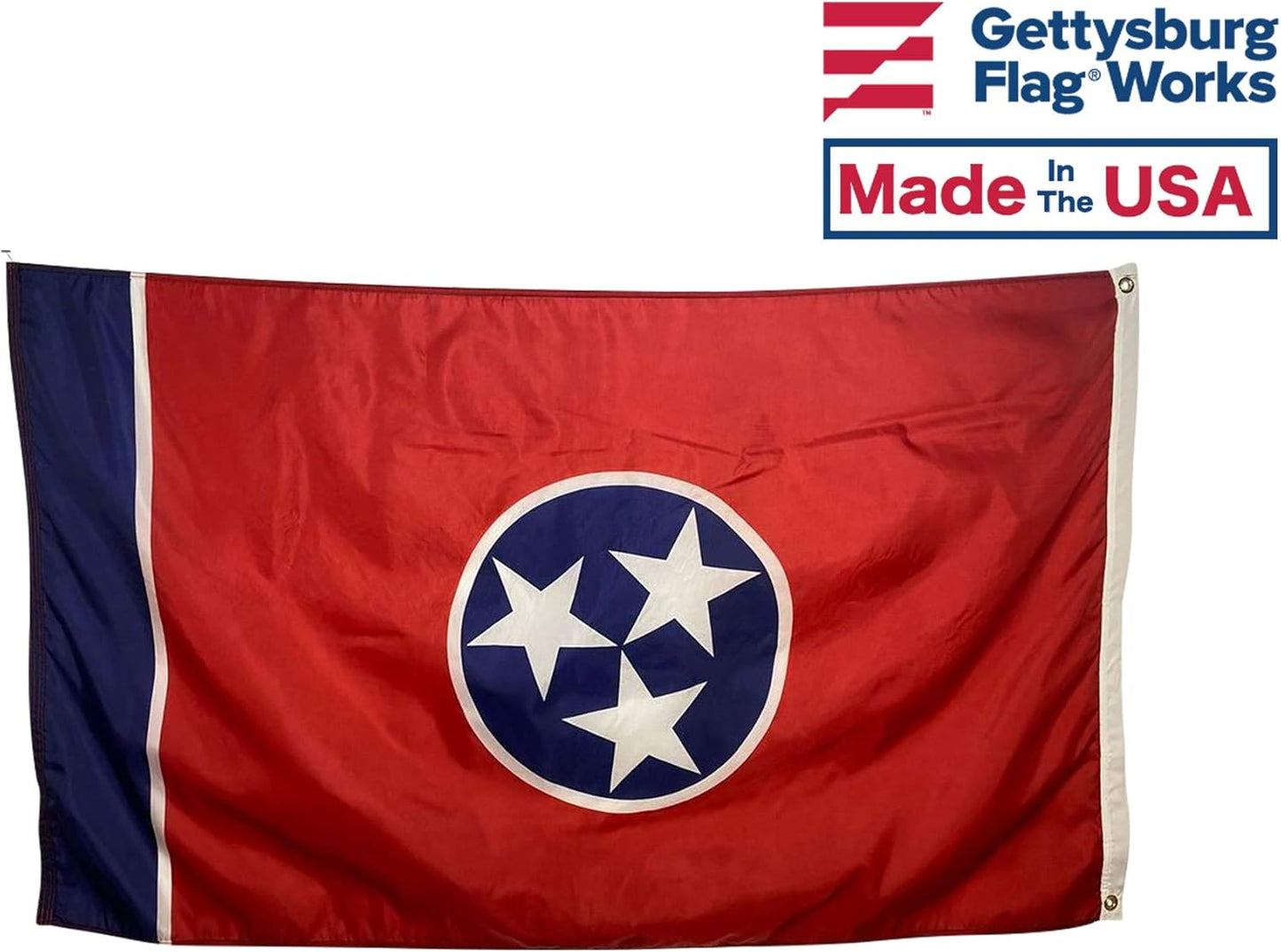 12X18" Tennessee Boat Flag - All Weather Nylon & Reinforced Fly End Stitching - Made in USA (12X18")