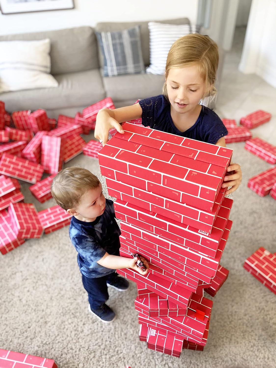 Cardboard Building Blocks (12X6X3) Made in USA (Brick, 40 Pack)