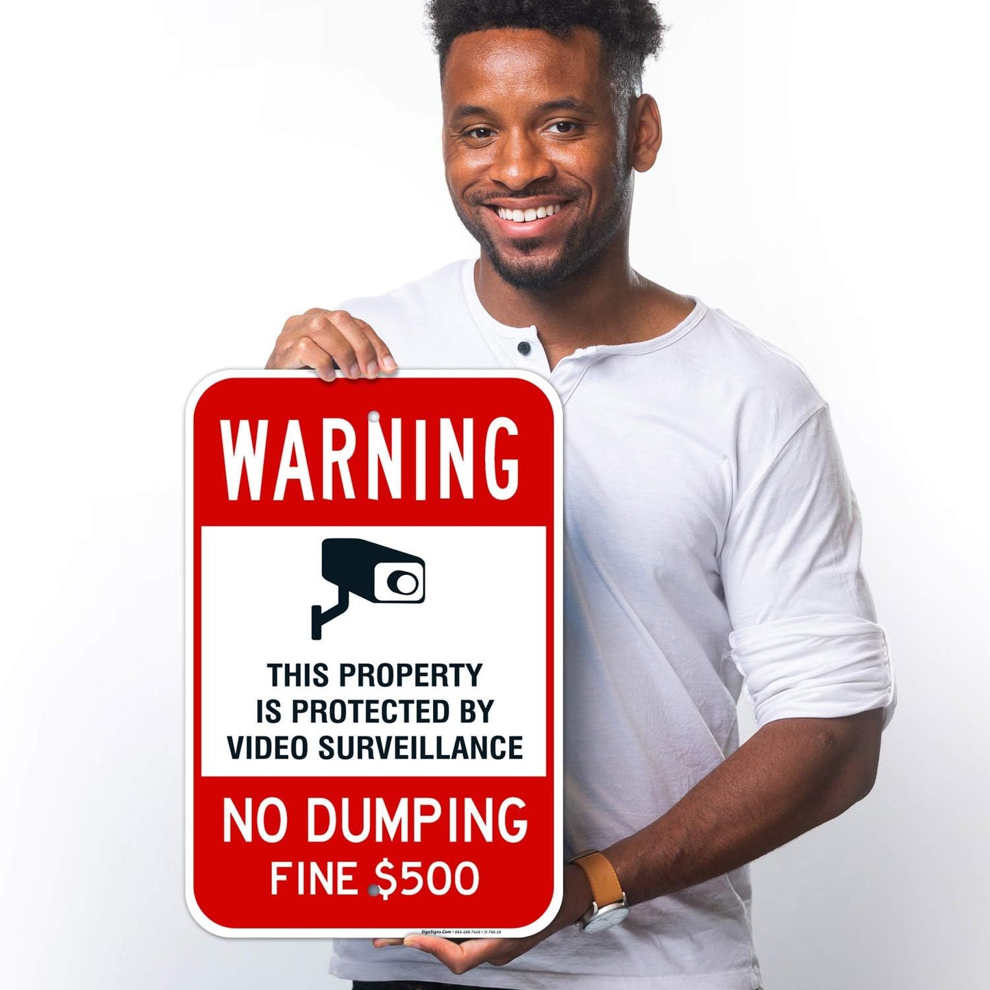 Sigo No Dumping Sign - 12X18 Inches, Rust Free .063 Aluminum, Fade Resistant, Made in USA