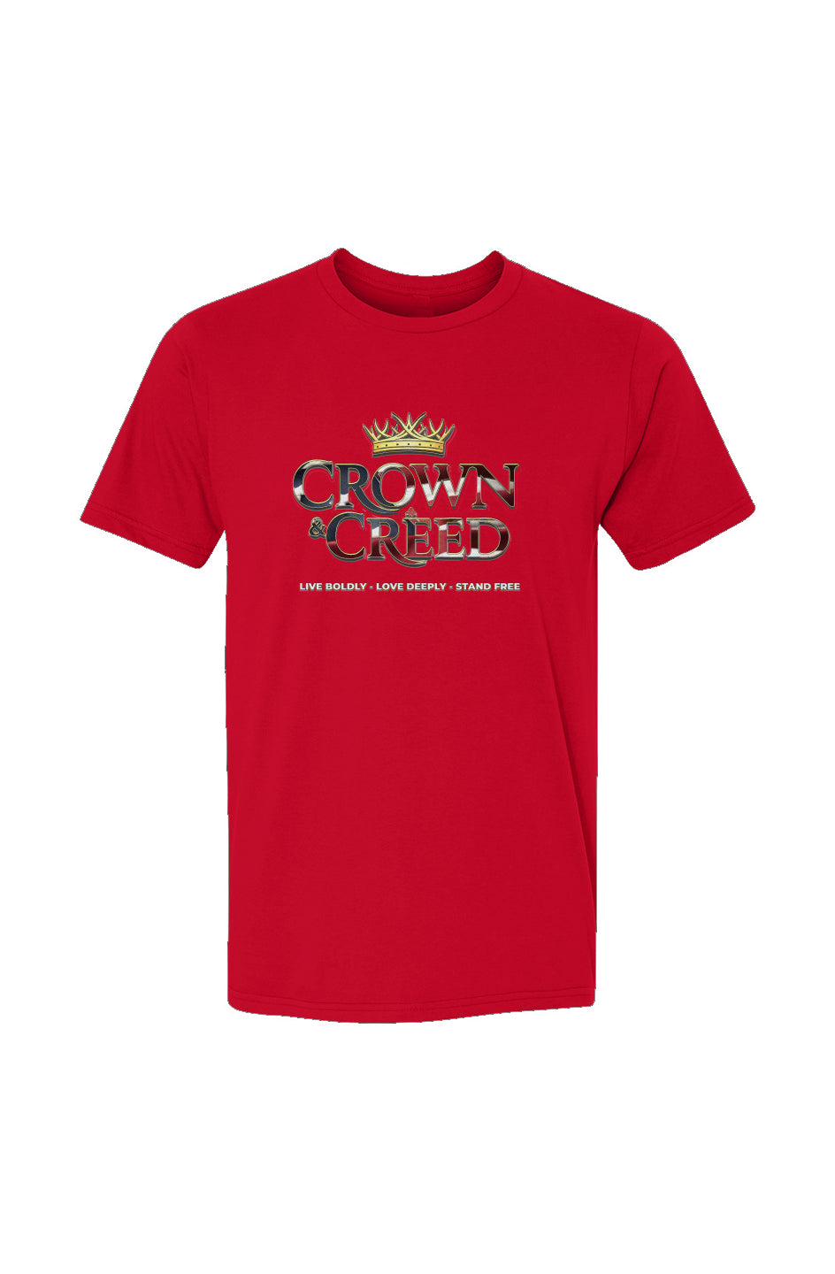 Crown and Creed Psalm33:12 T-Shirt - Red, Royal, a