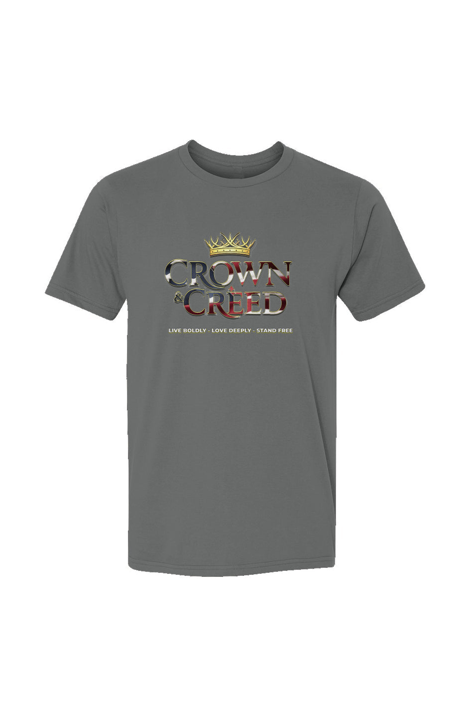 Crown and Creed Psalm33:12 T-Shirt - Red, Royal, a