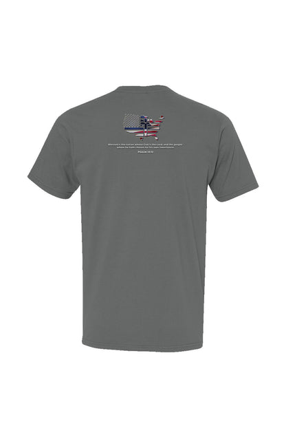 Crown and Creed Psalm33:12 T-Shirt - Red, Royal, a