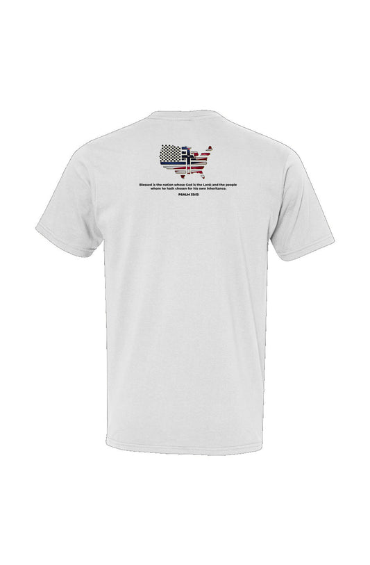 Crown and Creed Psalm 33:12 T-Shirt - White