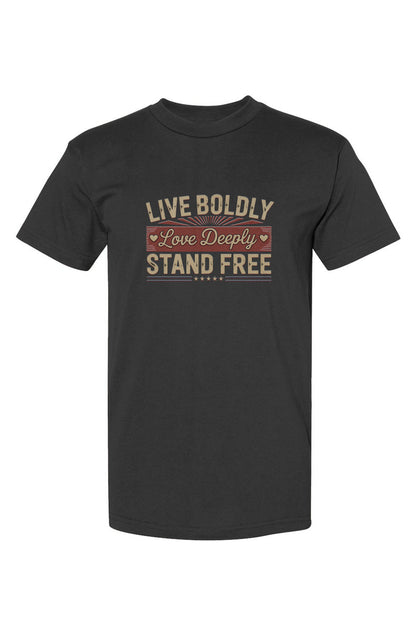 Crown and Creed Live Boldly T-Shirt -White , Black, and Forest Green