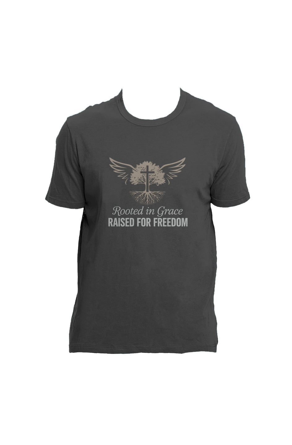 Crown and Creed Rooted in Grace T-Shirt - Coal and Blue Green