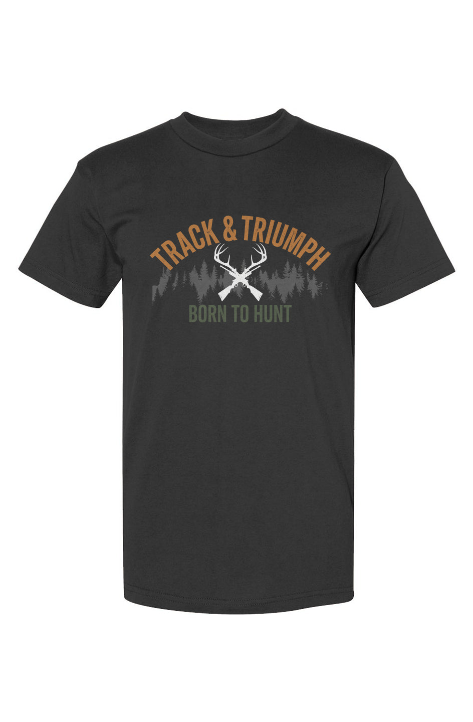 Crown and Creed Born To Hunt T-Shirt - Black, Forrest, and Army Green