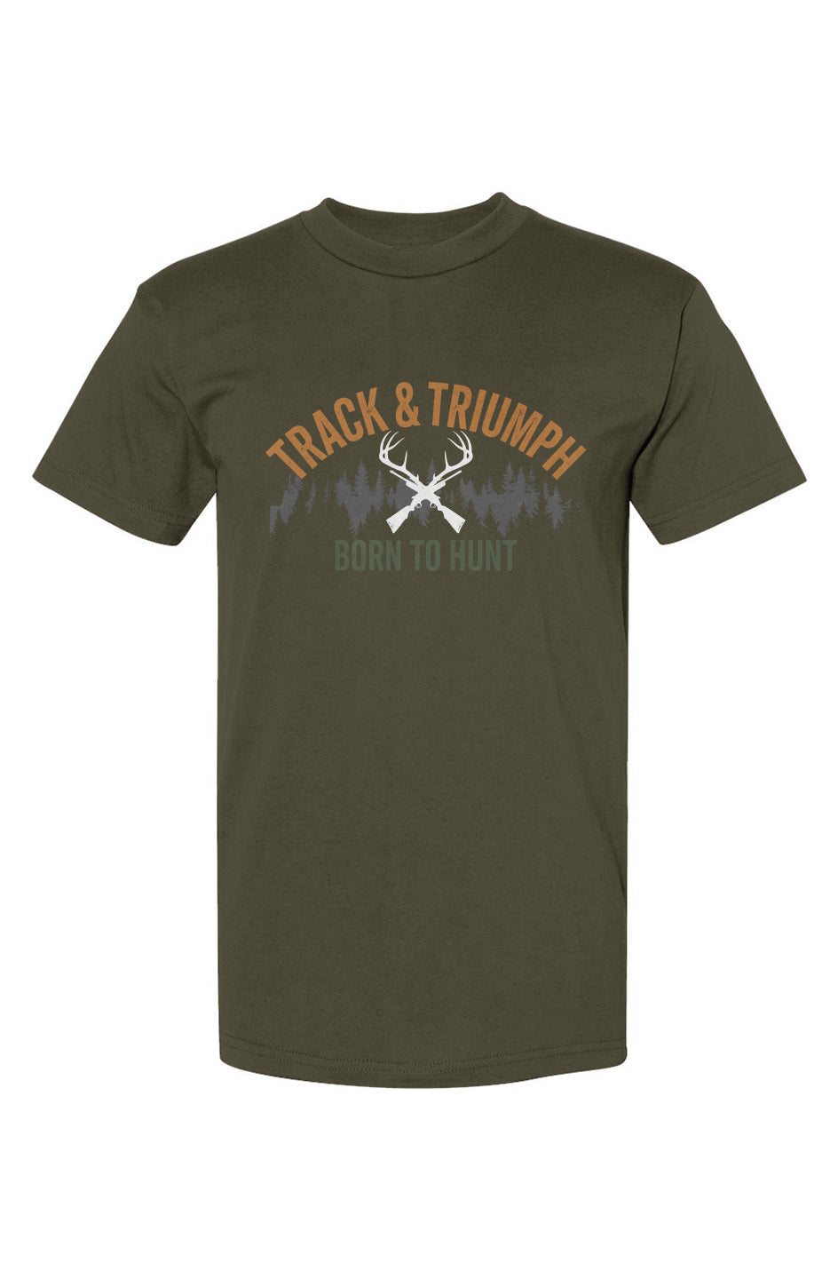 Crown and Creed Born To Hunt T-Shirt - Black, Forrest, and Army Green