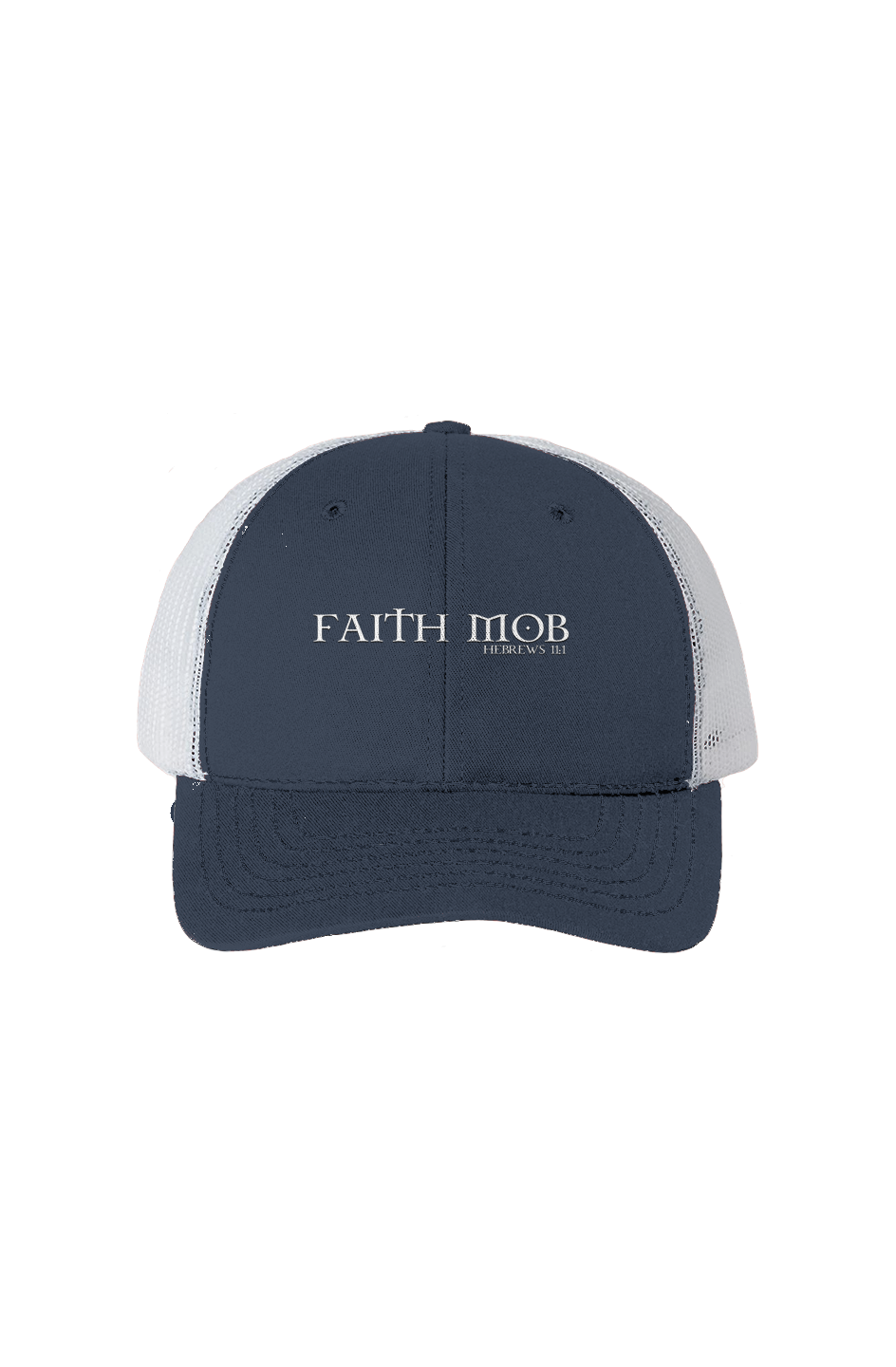 Faith Mob USA-Made Trucker Hat with White Mesh - Red, Khaki, and Black 