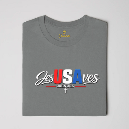 Crown and Creed JesUSAves T-Shirt - Black, Green, 