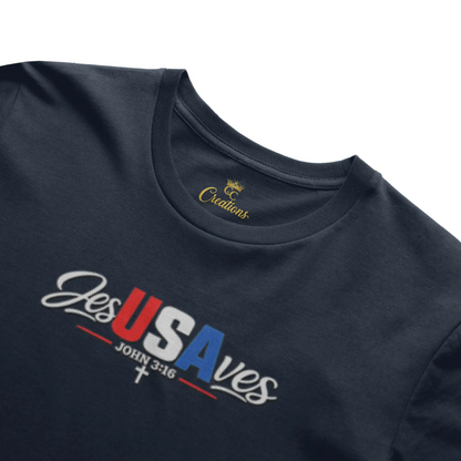 Crown and Creed JesUSAves T-Shirt - Black, Green, 