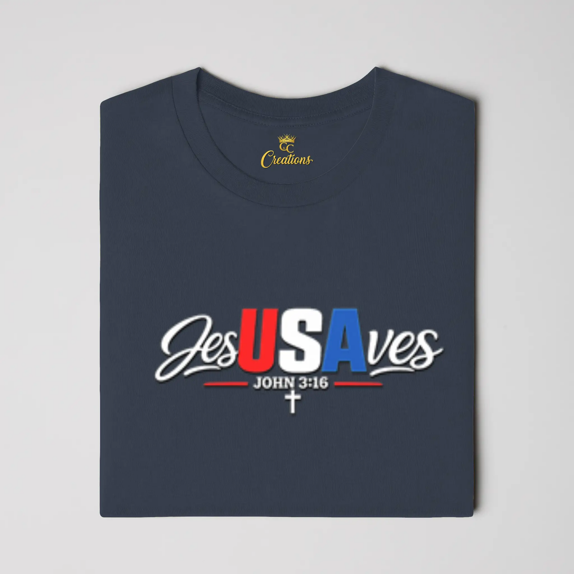 Crown and Creed JesUSAves T-Shirt - Black, Green, 