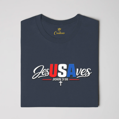 Crown and Creed JesUSAves T-Shirt - Black, Green, 
