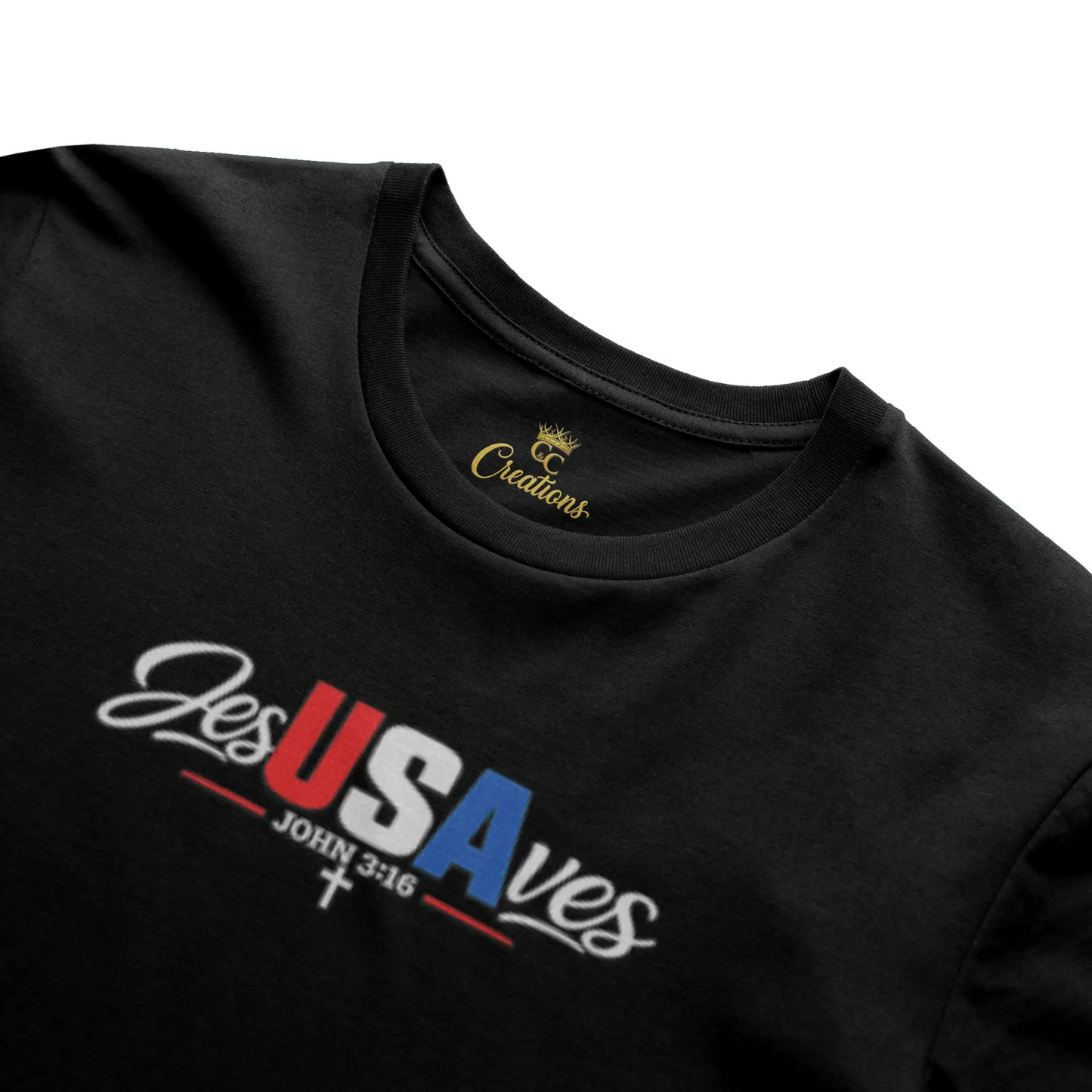 Crown and Creed JesUSAves T-Shirt - Black, Green, 