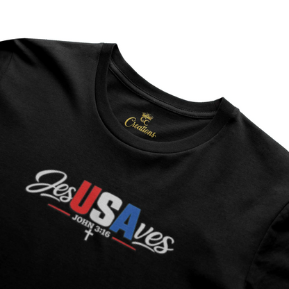 Crown and Creed JesUSAves T-Shirt - Black, Green, 