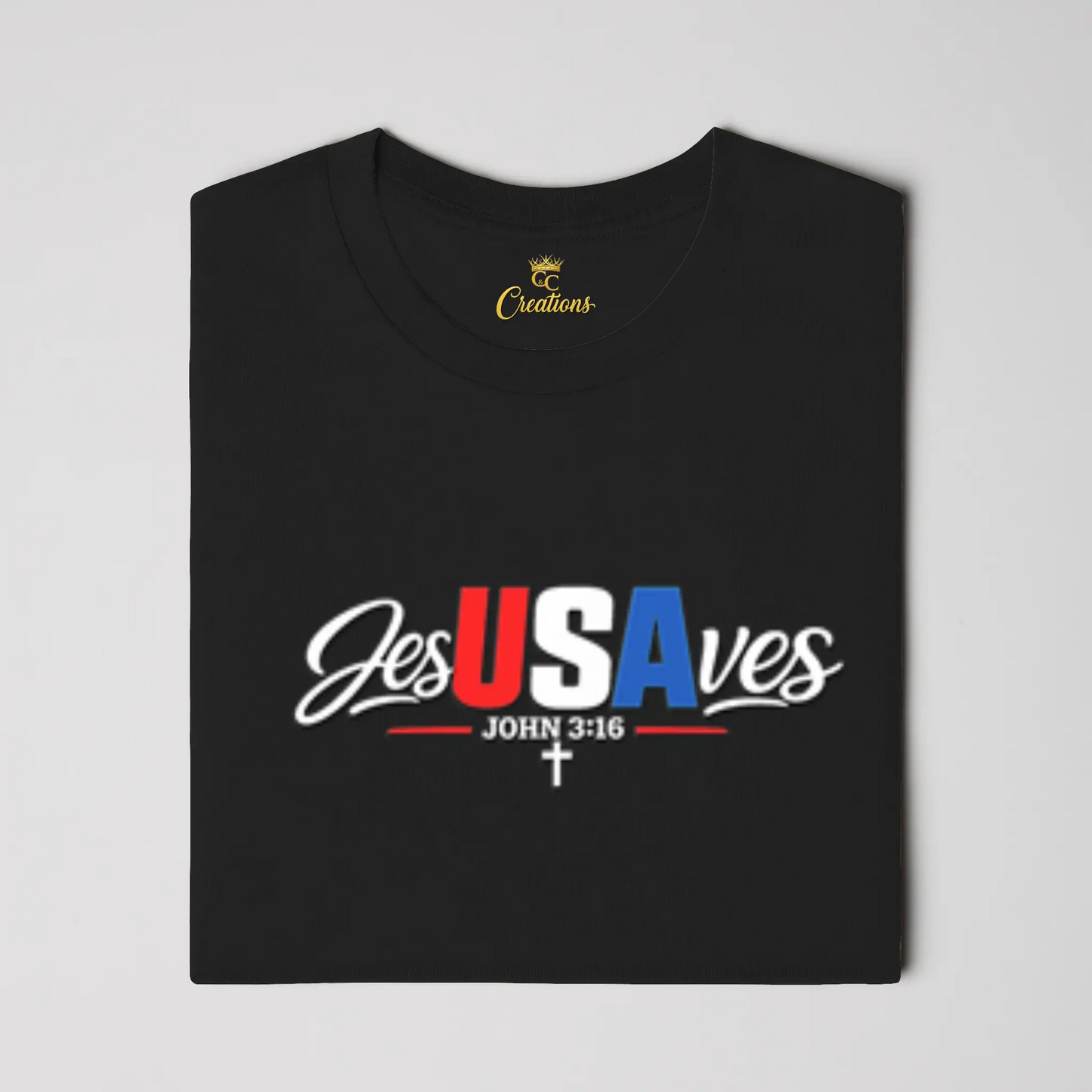 Crown and Creed JesUSAves T-Shirt - Black, Green, 