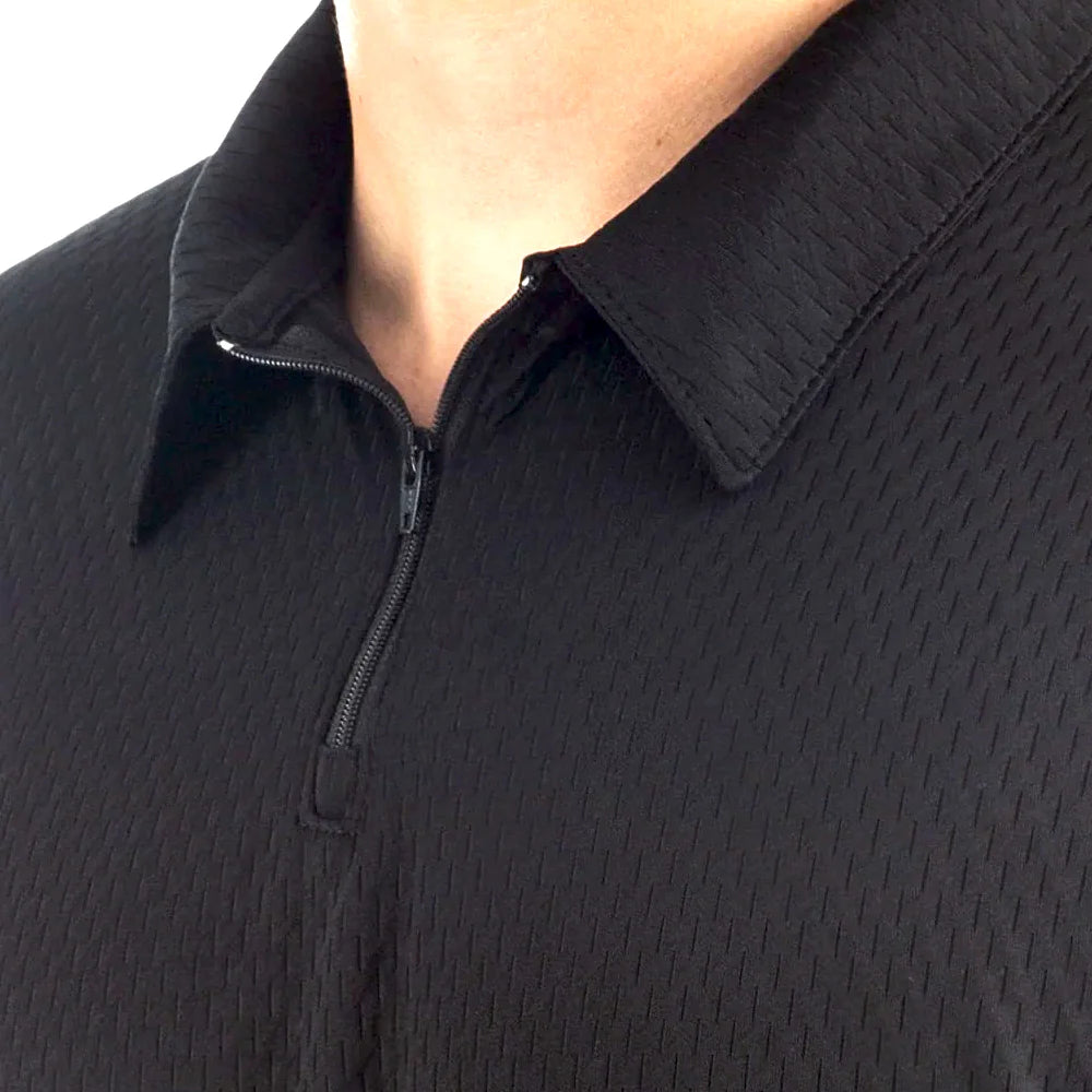 Men's Mesh Dry-Wicking Loose-Fit Short-Sleeve Polo Shirt