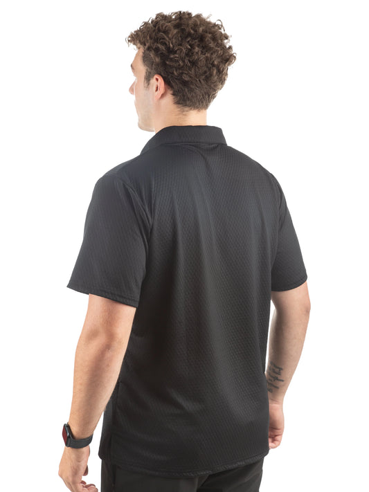 Men's Mesh Dry-Wicking Loose-Fit Short-Sleeve Polo Shirt