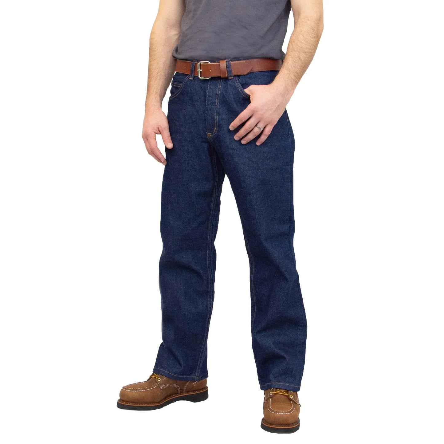Men's Boot Cut Jean with Gusset - Dark Stonewash
