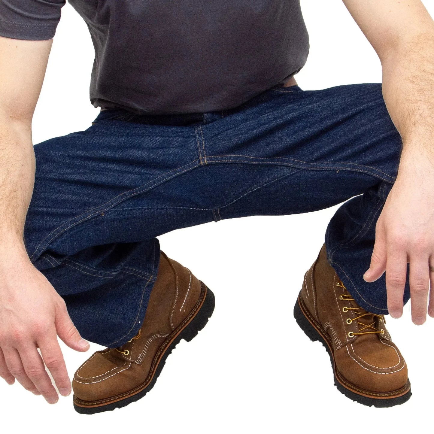 Men's Boot Cut Jean with Gusset - Dark Stonewash