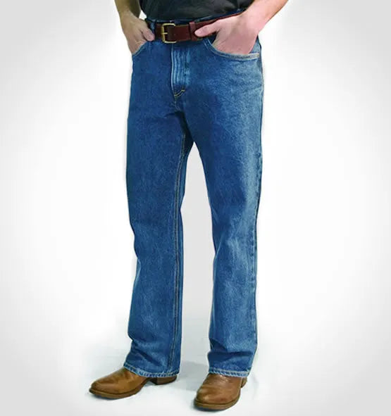 Men's Boot Cut Jean with Gusset - Medium Stonewash