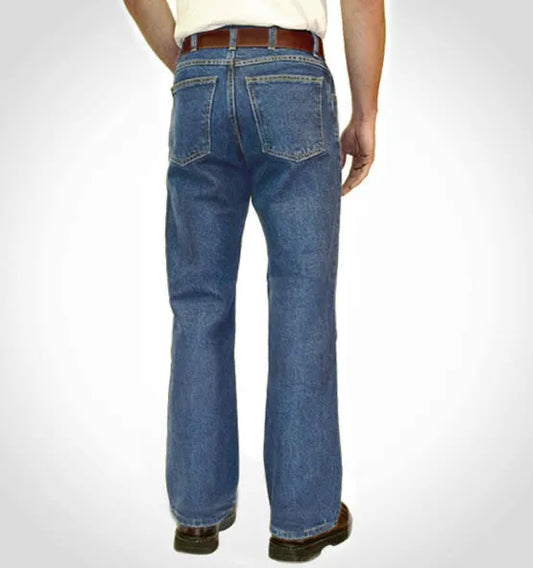 Men's Boot Cut Jean with Gusset - Medium Stonewash