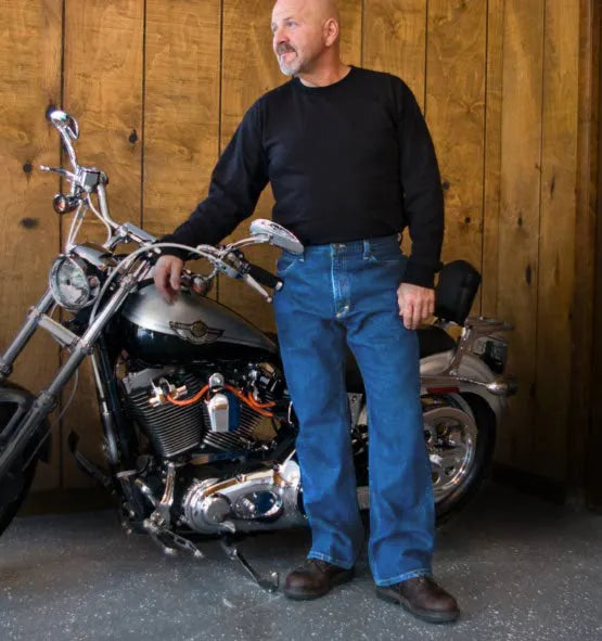 Men's Boot Cut Jean with Gusset - Medium Stonewash