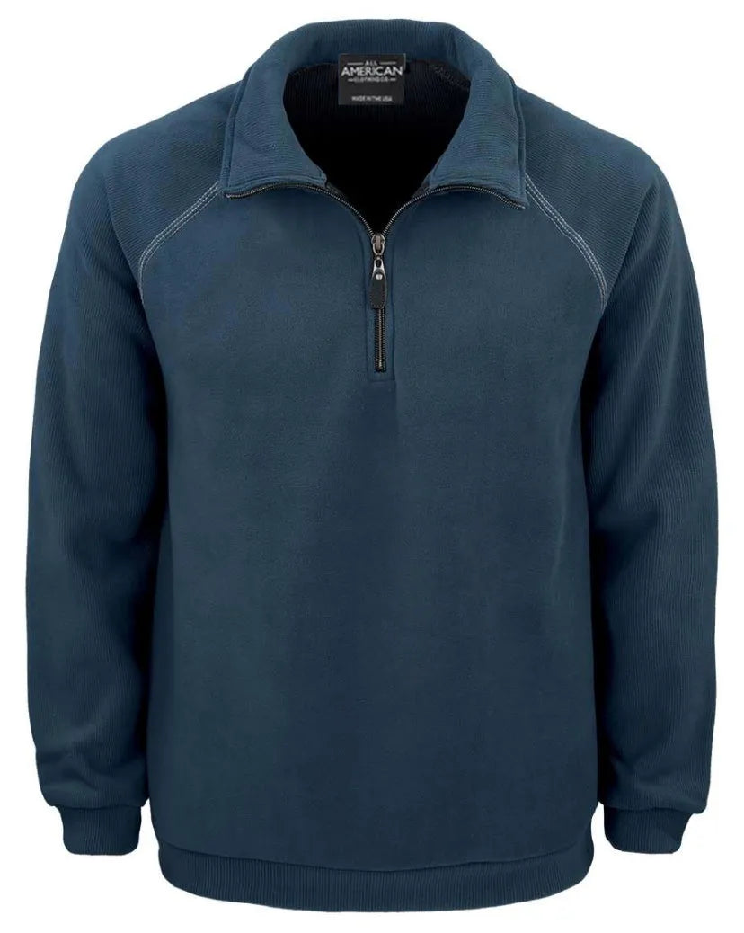 Men's 1/4 Zip Fleece Corduroy Pullover
