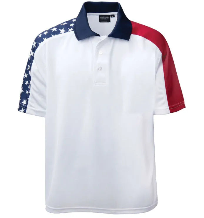 Men's Patriotic Dry Wicking Polo Shirt