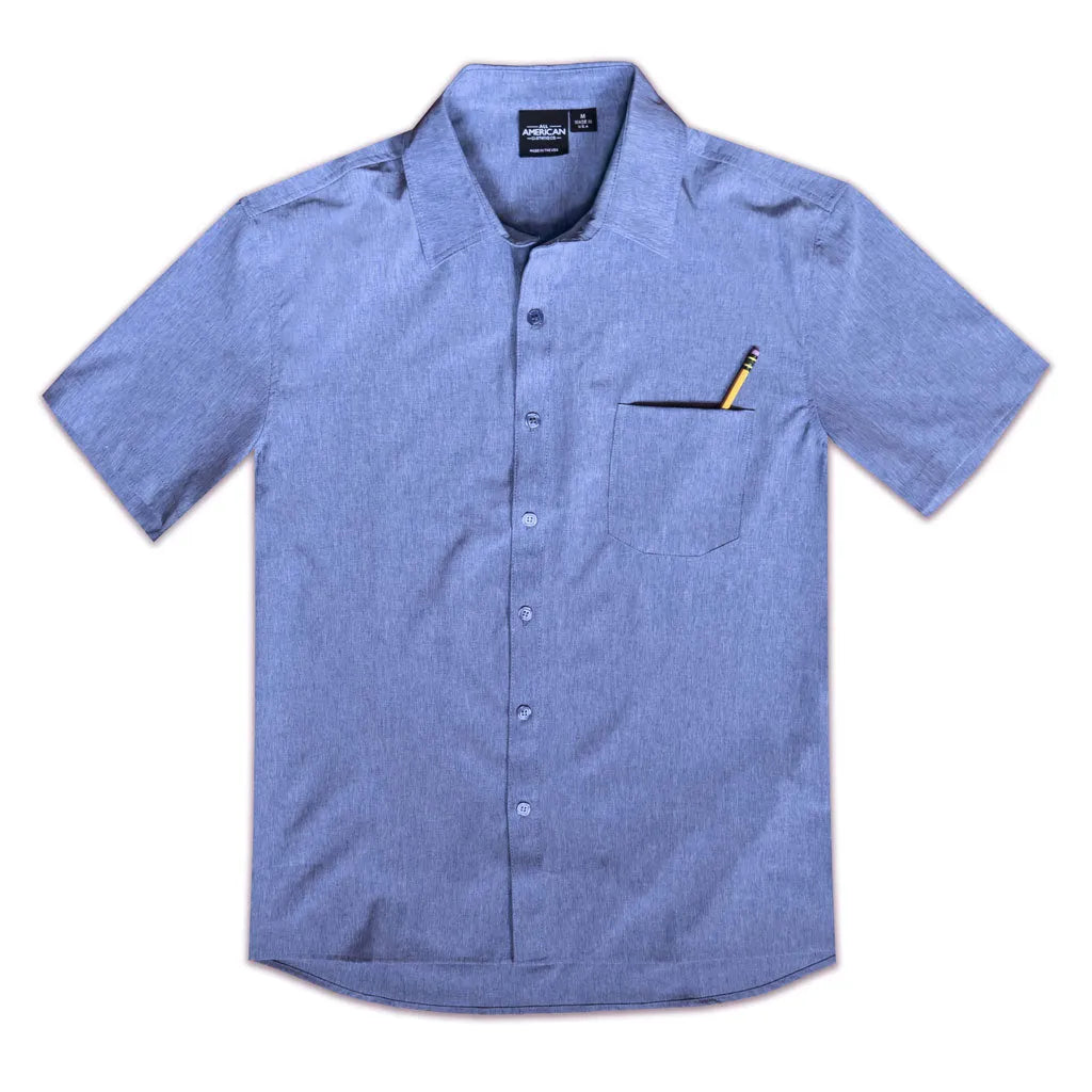 Men's Short Sleeve Dress Shirt with Pocket