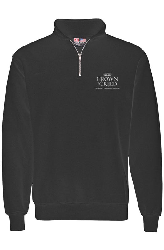 Crown and Creed USA Made Quarter Zip Pullover - Black
