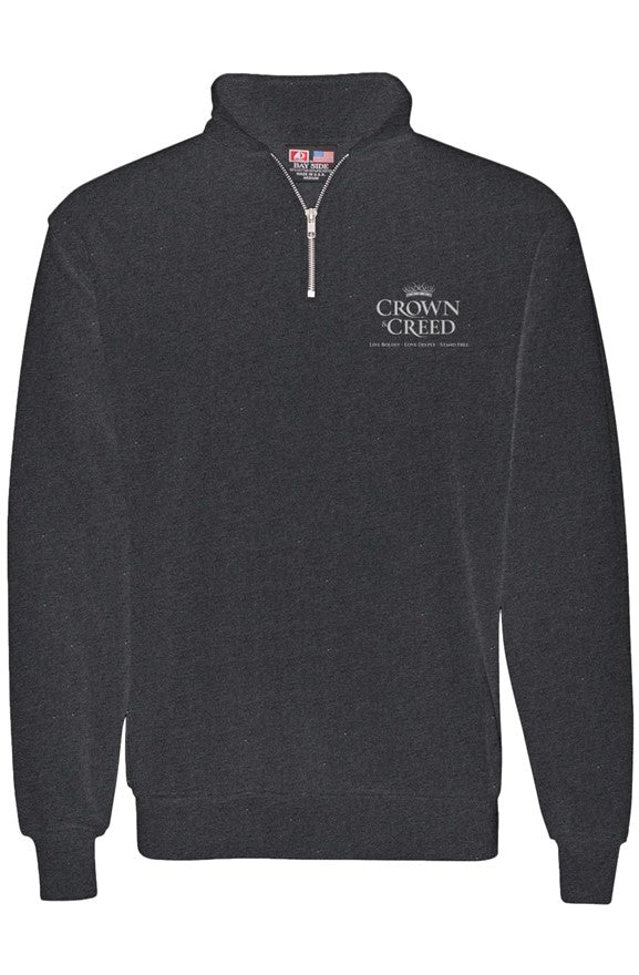 Crown and Creed USA Made Quarter Zip Pullover - Black