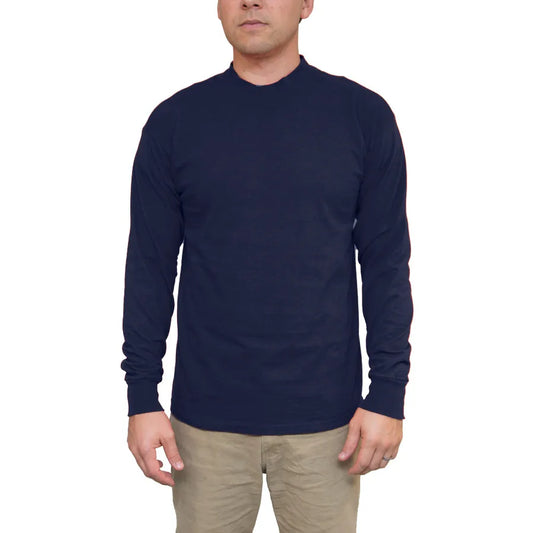 Men's Long Sleeve Cotton Mock Turtleneck