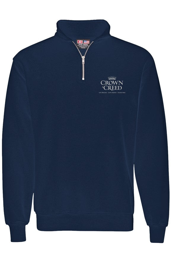Crown and Creed USA Made Quarter Zip Pullover - Black