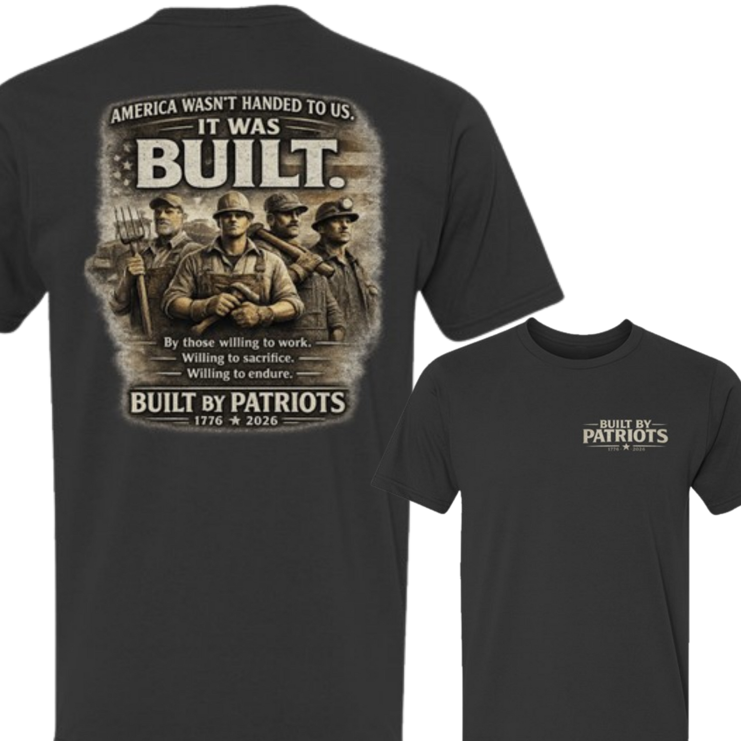 Crown and Creed Built By Patriots T-Shirt