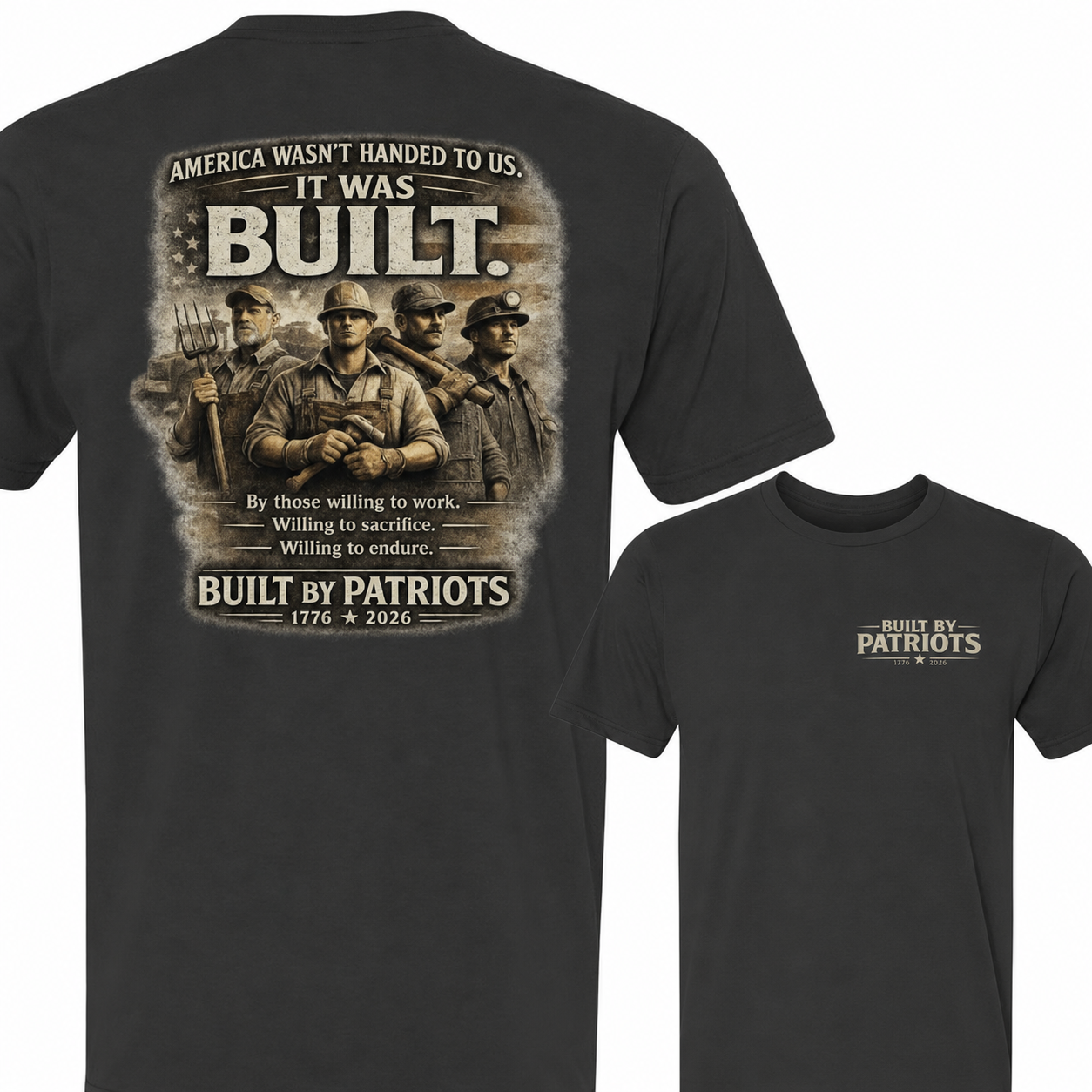 Crown and Creed Built By Patriots T-Shirt