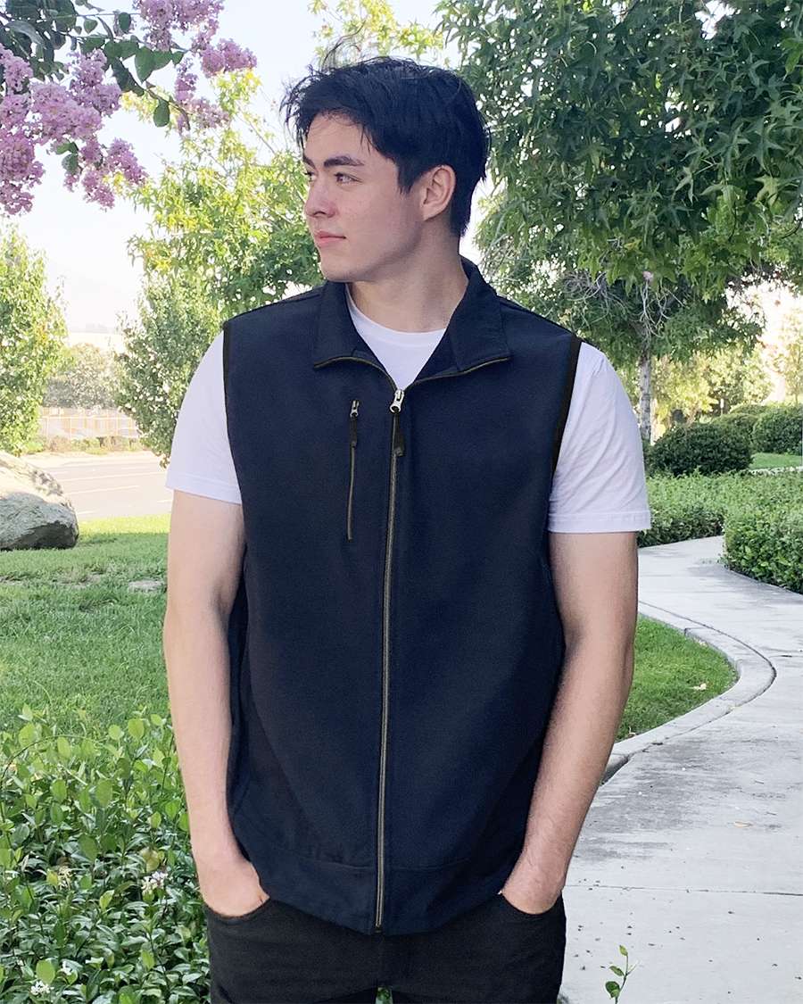Men's 3 Layers Soft Shell Full Zip Vest