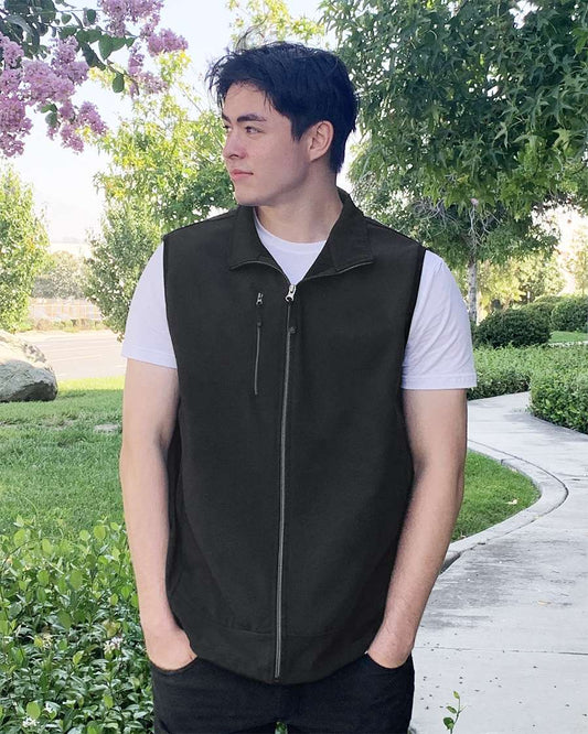 Men's 3 Layers Soft Shell Full Zip Vest